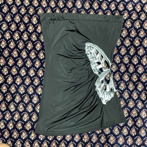 LAST CHANCE Fun body central strapless cut out butterfly top - donated 2/28